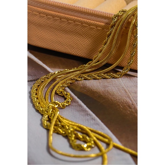 Stainless Steel 18K Gold-Plated Triple Layer Necklace - Picture 6 of 6